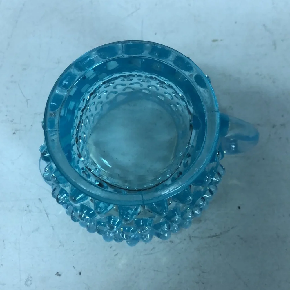Fenton Blue Opalescent Hobnail 2.5”‎ mini Creamer